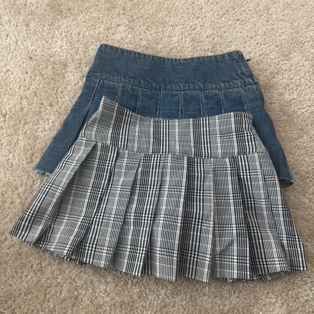 Tilly’s RSQ Girls‎ Denim and Plaid Skort Set
